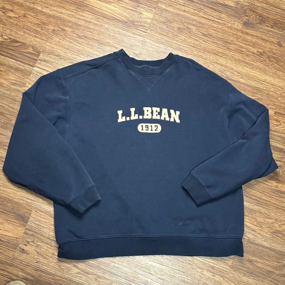 Vintage L.L.Bean 1912 Sweatshirt Mens XL Navy Embroidered Crewneck Y2K